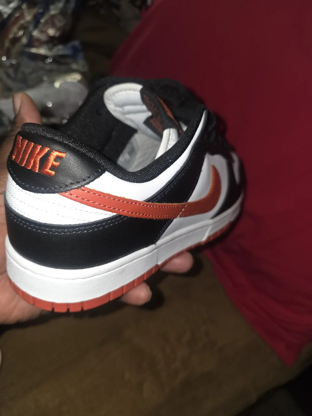 Nike Kids' Low-Top Sneaker - Black/White/rust Looking Red